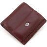 Бордовий жіночий гаманець компактного розміру з натуральної шкіри ST Leather 1767333 - 3