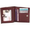Бордовий жіночий гаманець компактного розміру з натуральної шкіри ST Leather 1767333 - 2