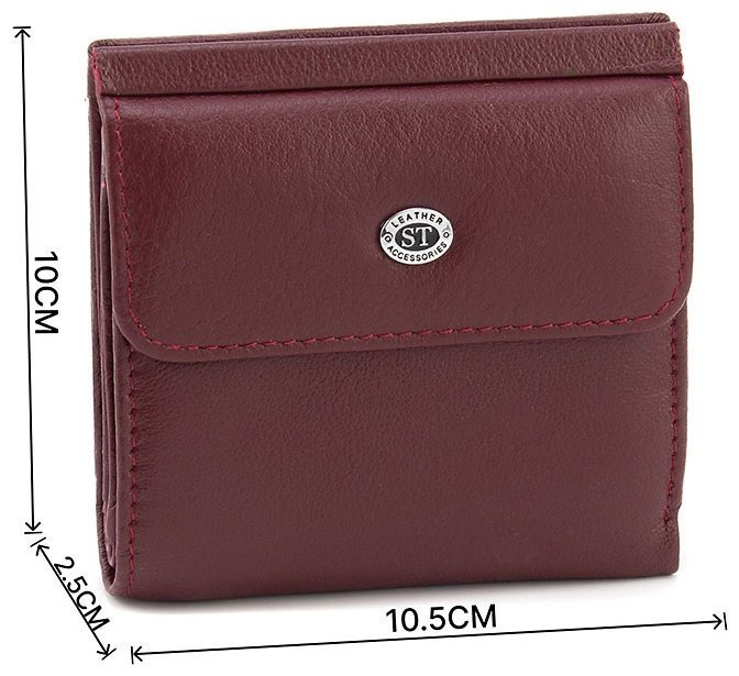 Бордовый женский кошелек компактного размера из натуральной кожи ST Leather 1767333 фото №3 Бордовый женский кошелек компактного размера из натуральной кожи ST Leather 1767333 modnotak фото №3
