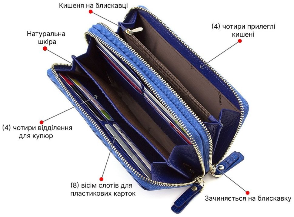 Большой женский кошелек с двумя молниями ST Leather (16311) фото №4 Большой женский кошелек с двумя молниями ST Leather (16311) modnotak фото №4