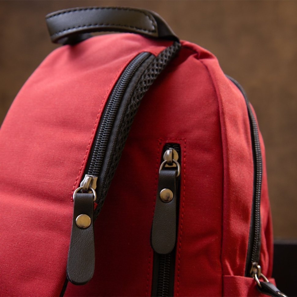 Красная сумка-слинг через плечо из нейлона Vintage (20629)