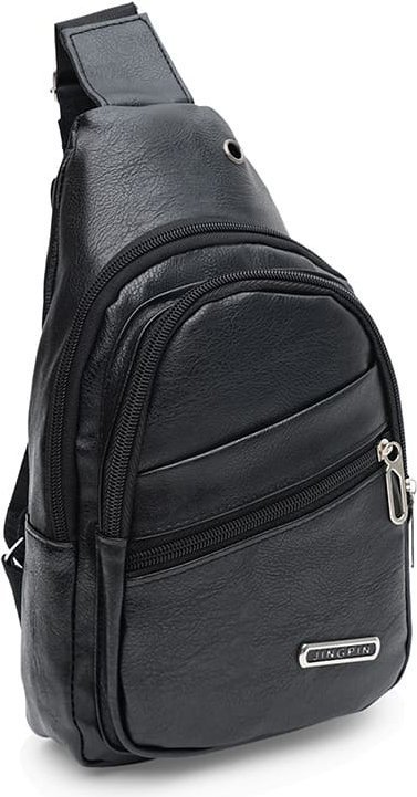 Недорогая черная сумка-слинг через плечо из кожзама Monsen (22106)