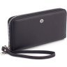 Шкіряний жіночий гаманець чорного кольору з блискавковою застібкою ST Leather 1767433 - 1