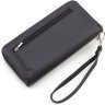 Женский кожаный кошелек черного цвета с молниевой застежкой ST Leather 1767433 - 4