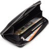 Женский кожаный кошелек черного цвета с молниевой застежкой ST Leather 1767433 - 5