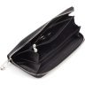 Женский кожаный кошелек черного цвета с молниевой застежкой ST Leather 1767433 - 8