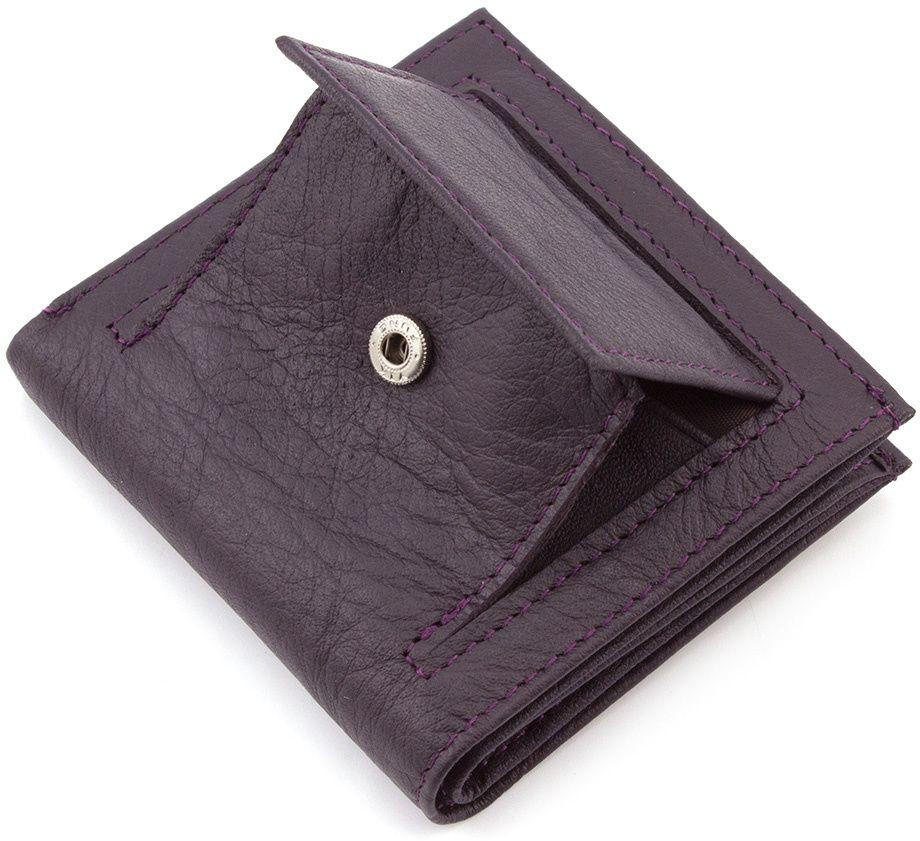 Маленький шкіряний гаманець фіолетового кольору ST Leather (16511)