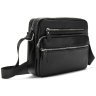 Чоловіча шкіряна сумка-месенджер середнього розміру в чорному кольорі Tiding Bag 77533 - 3
