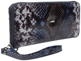 Жіночий шкіряний гаманець на блискавці з фактурою шкіри під пітона Desisan 107633