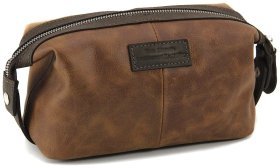 Коричнева косметичка із натуральної шкіри вінтажного стилю Tom Stone 77733