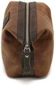 Коричнева косметичка із натуральної шкіри вінтажного стилю Tom Stone 77733