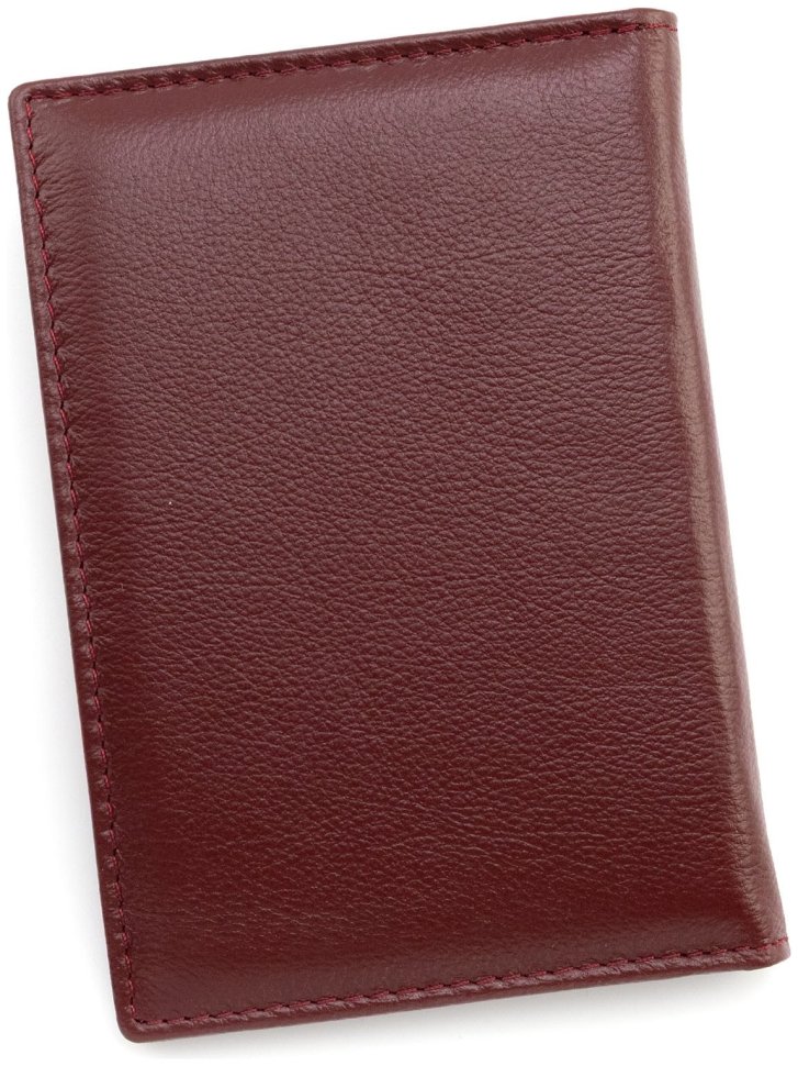 Женская кожаная обложка для паспорта и отделениями для карточек ST Leather 97733 бордовая modnotak фото №3