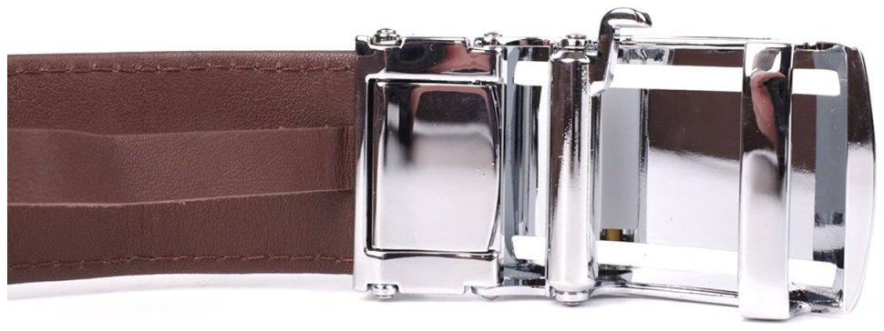 Ремень-автомат из натуральной кожи крокодила (каймана) коричневого цвета CROCODILE LEATHER (024-18235) modnotak фото №8