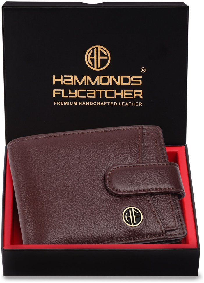 Мужское классическое портмоне на кнопке со съемным блоком Hammonds Flycatcher HF502 коричневого цвета 108033 modnotak фото №5