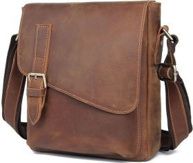 Молодежная коричневого цвета кожаная мужская сумка Vintage (20206)