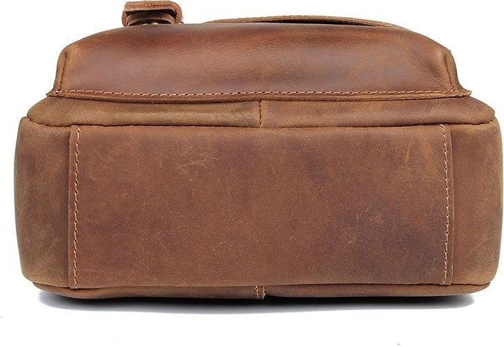 Молодіжна коричневого кольору шкіряна чоловіча сумка Vintage (20206)