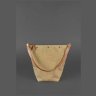 Кожаная плетеная женская сумка на плечо светло-коричневого цвета BlankNote Пазл M 78733 - 5