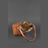 Кожаная плетеная женская сумка на плечо светло-коричневого цвета BlankNote Пазл M 78733 - 7