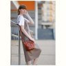 Шкіряна плетена сумка жіноча на плече світло-коричневого кольору BlankNote Пазл M 78733 - 8