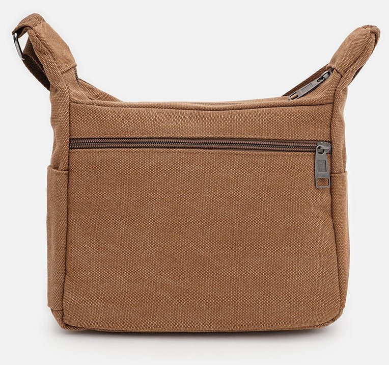 Компактная мужская сумка из прочного текстиля коричневого цвета Monsen 88733 modnotak фото №2