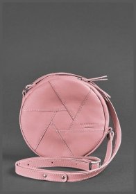 Кожаная розовая женская сумка-кроссбоди круглой формы BlankNote Бон-Бон 78833