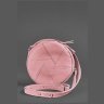 Шкіряна рожева жіноча сумка-кроссбоді круглої форми BlankNote Бон-Бон 78833 - 2