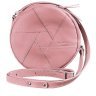 Шкіряна рожева жіноча сумка-кроссбоді круглої форми BlankNote Бон-Бон 78833 - 1