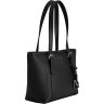 Жіноча сумка чорного кольору зі шкіри флотар з довгими ручками Issa Hara Ірена (27081) - 3