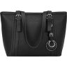 Жіноча сумка чорного кольору зі шкіри флотар з довгими ручками Issa Hara Ірена (27081) - 4