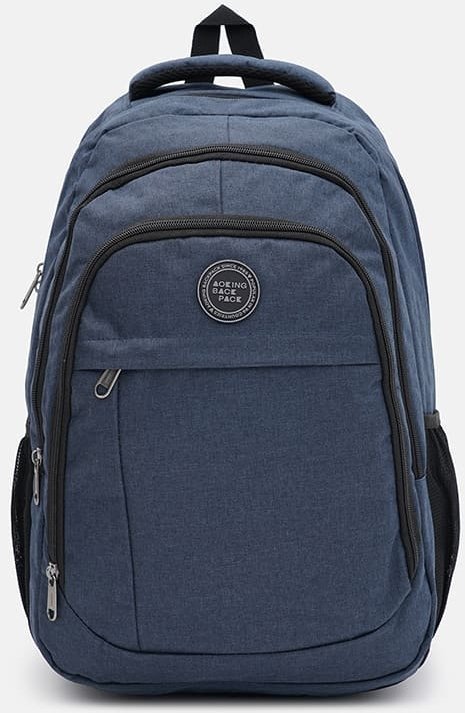 Синий мужской рюкзак из полиэстера на три отделения Aoking (59133)