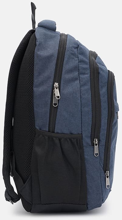 Синій чоловічий рюкзак з поліестеру на три відділення Aoking (59133)