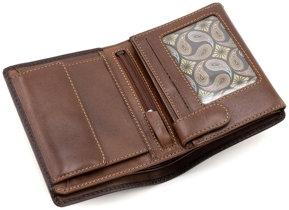 Коричневое мужское портмоне из натуральной кожи с блоком для карт и документов Visconti Hector 69133 фото №4 Коричневое мужское портмоне из натуральной кожи с блоком для карт и документов Visconti Hector 69133 modnotak фото №4