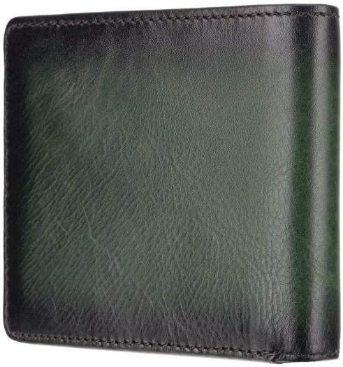 Темно-зеленое мужское портмоне из натуральной кожи без монетницы Visconti Milo 69233