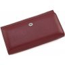 Жіночий бордовий гаманець великого розміру з клапаном на кнопці ST Leather (15400) - 4