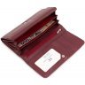 Жіночий бордовий гаманець великого розміру з клапаном на кнопці ST Leather (15400) - 3