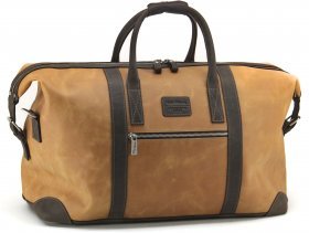 Дорожная сумка из натуральной кожи цвета кэмел в стиле винтаж Tom Stone (10935)
