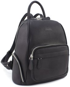 Чорний жіночий міський рюкзак формату А4 з натуральної шкіри KARYA 69733