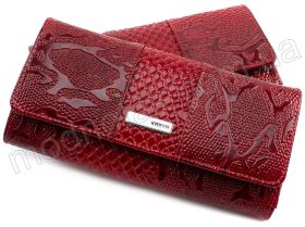 Жіночий червоний гаманець з фактурою під рептилію KARYA (1050-019)