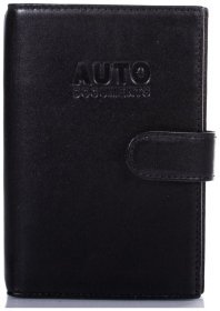 Черная обложка из гладкой кожи для паспорта и автодокументов Desisan 80234
