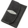 Зручний жіночий гаманець з чорної шкіри морського ската STINGRAY LEATHER (024-18560) - 1