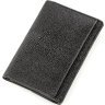 Зручний жіночий гаманець з чорної шкіри морського ската STINGRAY LEATHER (024-18560) - 2