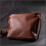Середня жіноча сумка на плече із фактурної шкіри коричневого кольору Vintage 2422397 - 6