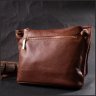 Середня жіноча сумка на плече із фактурної шкіри коричневого кольору Vintage 2422397 - 7