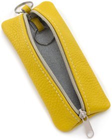Желтая женская ключница крупного размера из натуральной кожи флотар ST Leather 70834