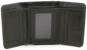 Шкіряний жіночий гаманець малого розміру з магнітною застібкою ST Leather 90834 зелений колір