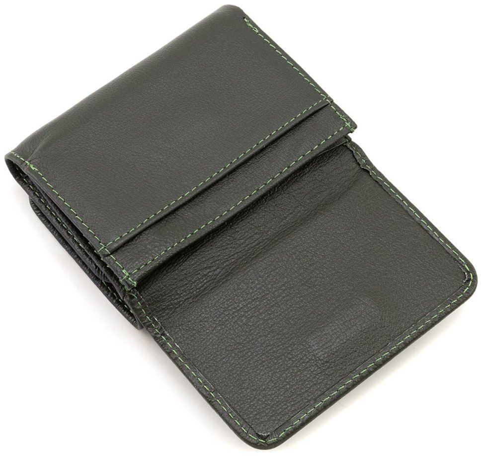 Кожаный женский кошелек малого размера с магнитной застежкой ST Leather 90834 зеленый цвет modnotak фото №5