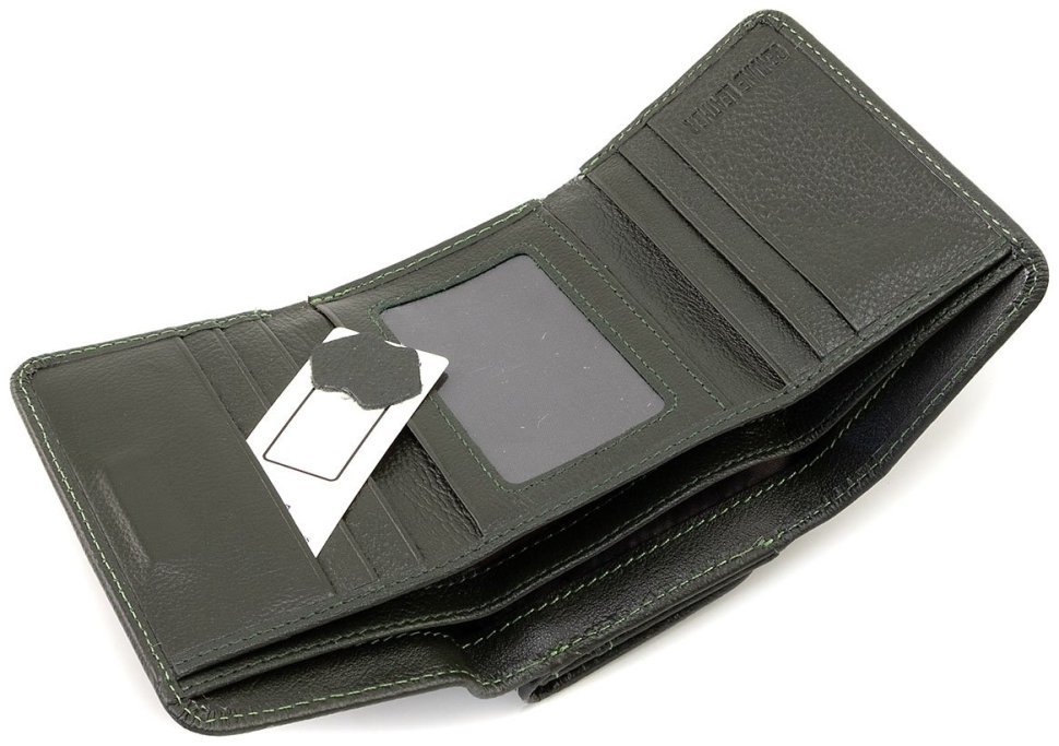 Кожаный женский кошелек малого размера с магнитной застежкой ST Leather 90834 зеленый цвет modnotak фото №8