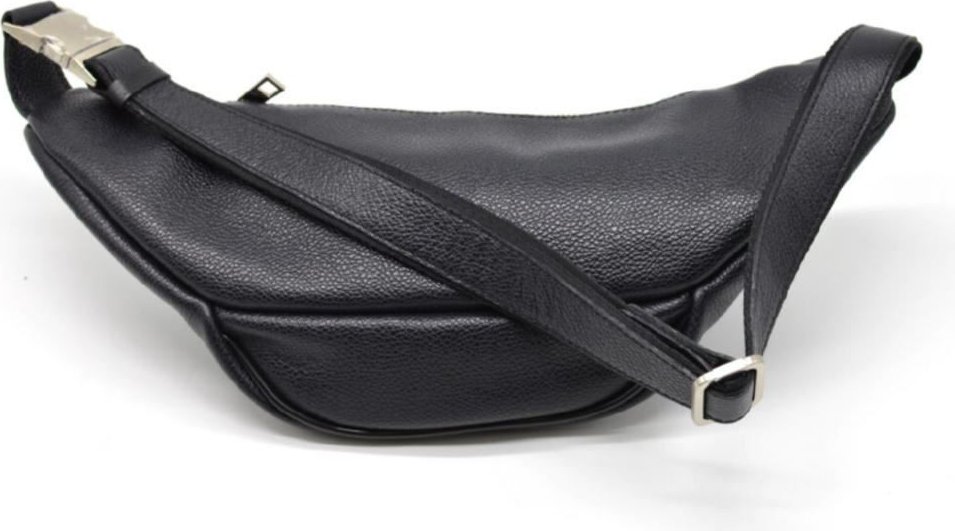 Чорна сумка на пояс із натуральної шкіри флотар TARWA (21649)