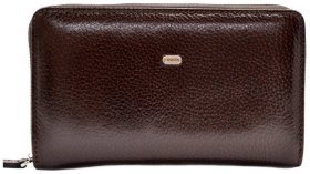 Коричневая мужская барсетка-клатч из натуральной кожи с запястным ремешком DESISAN 81034