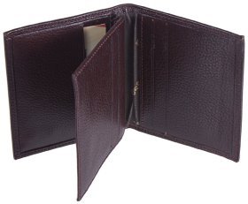 Кредитница из фактурной кожи коричневого цвета DESISAN 81434